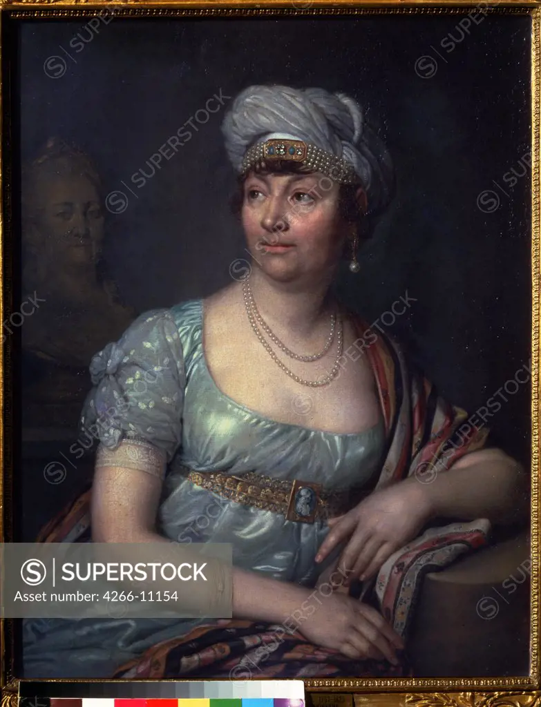 Madame De Stael by Vladimir Lukich Borovikovsky, Oil on canvas, 1812, 1757-1825, Russia, Moscow, State Tretyakov Gallery, 88, 7x68