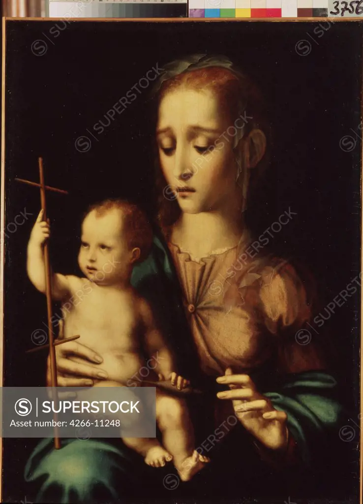 Madonna with Child by Luis de Morales, oil on canvas, 1570s, 1509/20-1586, Russia, St Petersburg, State Hermitage, 71, 5x52