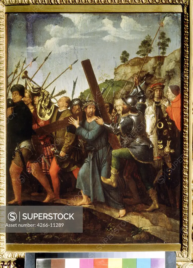 Christ carrying cross by Michael Sittow, oil on wood, circa 1518-1525, 1460/68-1525, Russia, Moscow, State Pushkin Museum of Fine Arts, 37, 5x28, 3