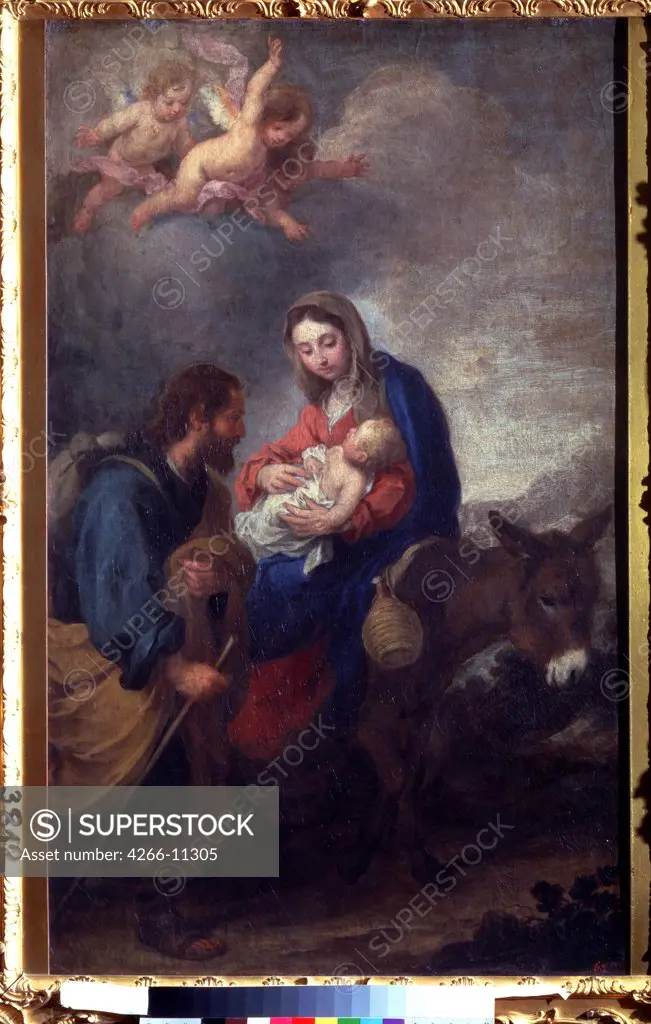 Holy family by Bartolome Esteban Murillo, oil on canvas, 1617-1682, Russia, Moscow, State A. Pushkin Museum of Fine Arts, 101x162