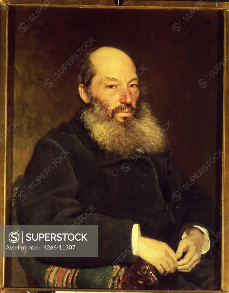 Portrait of senior man by Ilya Yefimovich Repin, oil on canvas, 1882, 1844-1930, Russia, Moscow, State Tretyakov Gallery, 82x64