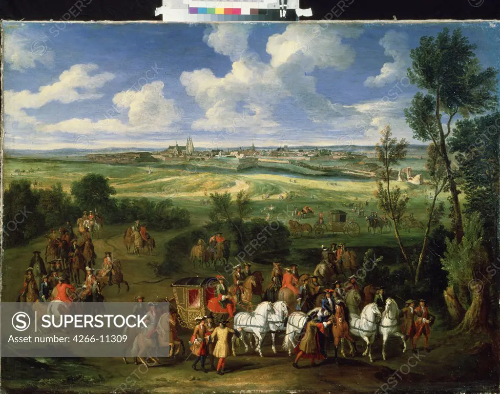 Journey by carriage by Adam Frans van der Meulen, oil on canvas, 1632-1690, Ukraine, Sevastopol , M. Kroshitsky Art Museum, 97, 5