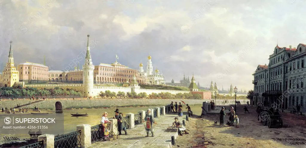 River bank by Pyotr Petrovich Vereshchagin, oil on canvas, 1879, 1836-1886, Russia, Yaroslavl , State Art Museum, 58x105, 8