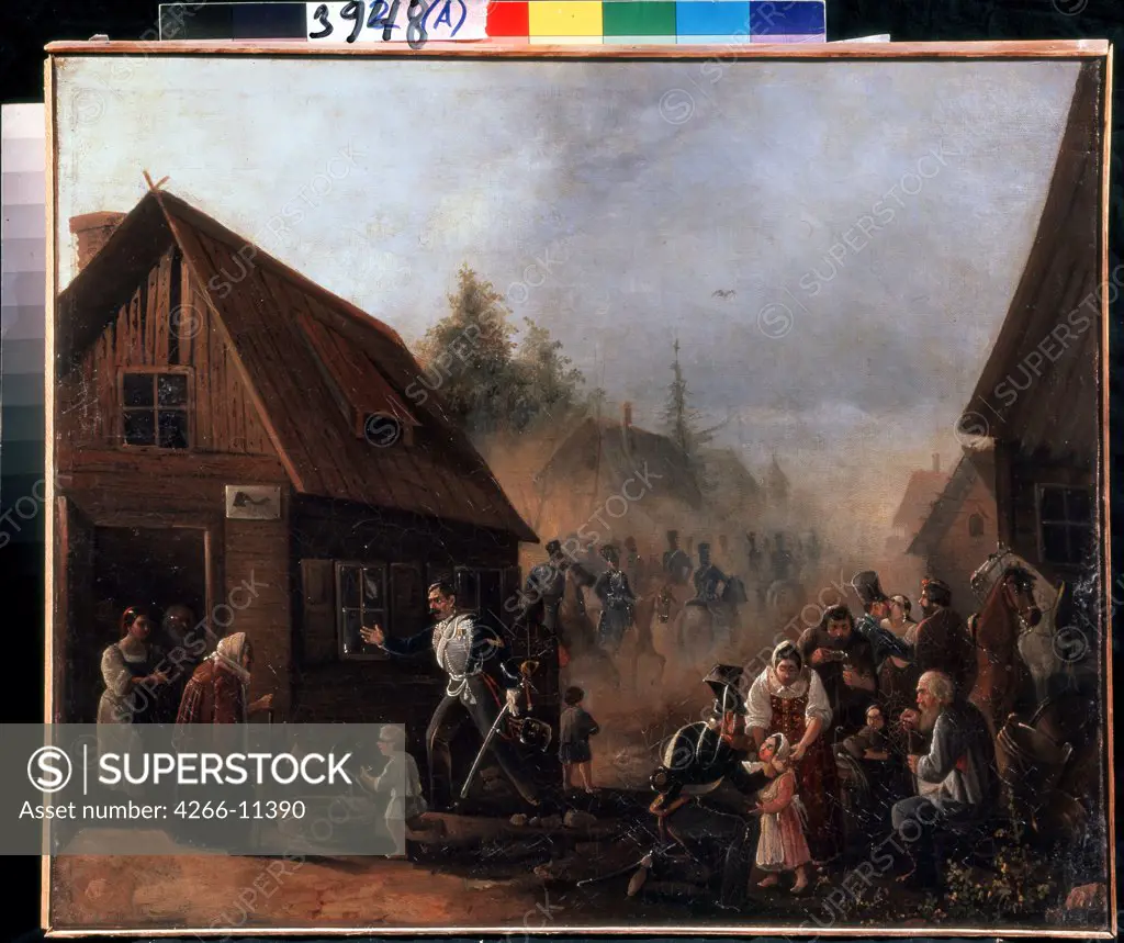 War time by Pyotr Ilyich Baykov, oil on canvas, 1852, 1817-, Russia, Ryasan, State Regional I. Pozhalostin Art Museum, 45, 3x55, 5