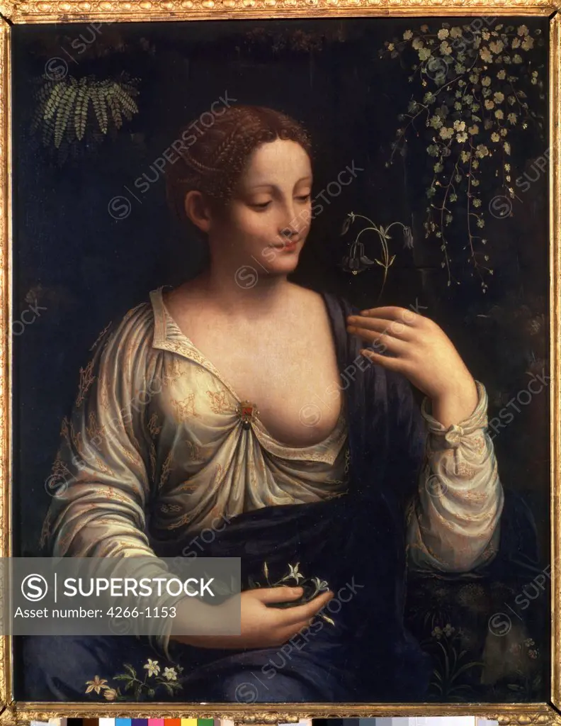 Roman Goddess by Francesco Melzi, Oil on canvas, 1493-1570, 16th century, Russia, St. Petersburg, State Hermitage, 76x63