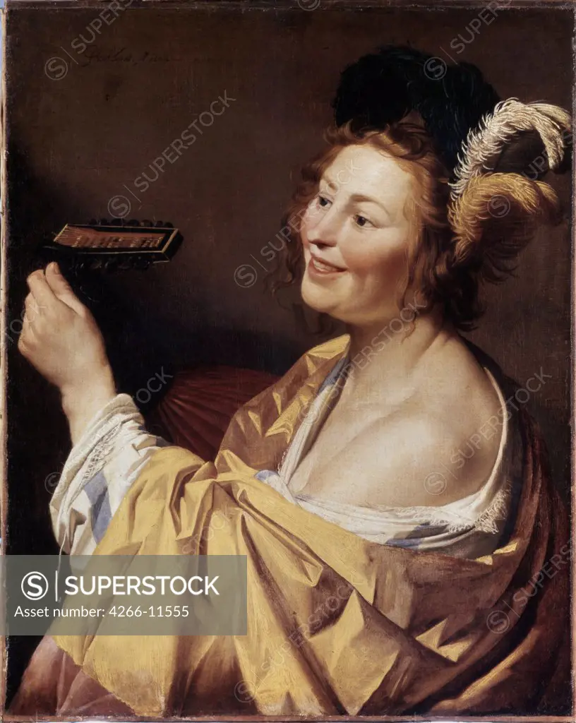 Portrait of woman by Gerrit van Honthorst, oil on canvas , 1624, 1590-1656, Russia, St. Petersburg, State Hermitage, 84x66, 5