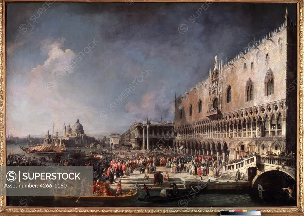 Doges Palace by Canaletto, Oil on canvas, 1725-1726, 1697-1768, Venetian School, Russia, St. Petersburg, State Hermitage, 181x259, 5