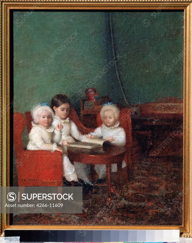 Children by anonymous artist, oil on canvas , 1810, Russia, St. Petersburg , A. Pushkin Memorial Museum, 25, 2x20, 6