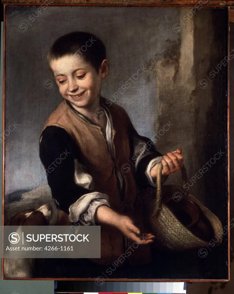 Boy with a Dog by Bartolome Esteban Murillo, Oil on canvas, 1650-1660, 1617-1682, Russia, St. Petersburg, State Hermitage, 70x60