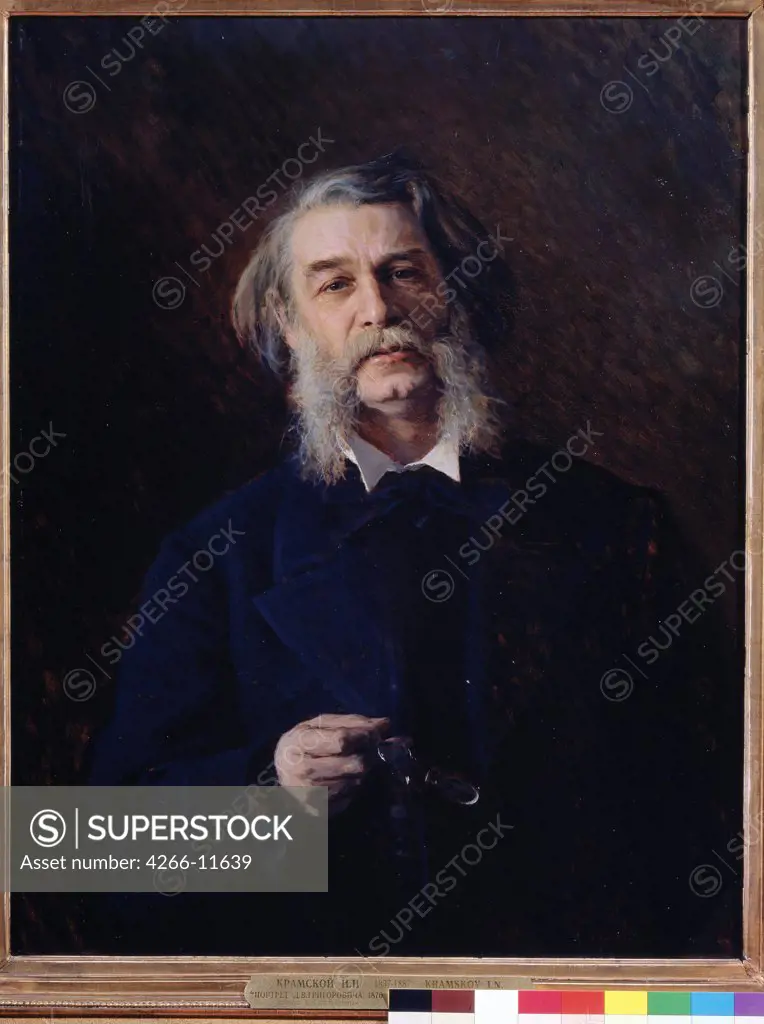 Portrait of Dmitri Grigorovitch by Ivan Nikolayevich Kramskoi, Oil on canvas, 1876, (1837-1887, Russia, Moscow , State Tretyakov Gallery, 86x68