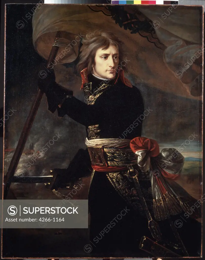 Emperor Napoleon I by Baron Antoine Jean Gros, Oil on canvas, 1797, 1771-1835, Russia, St. Petersburg, State Hermitage, 134x104