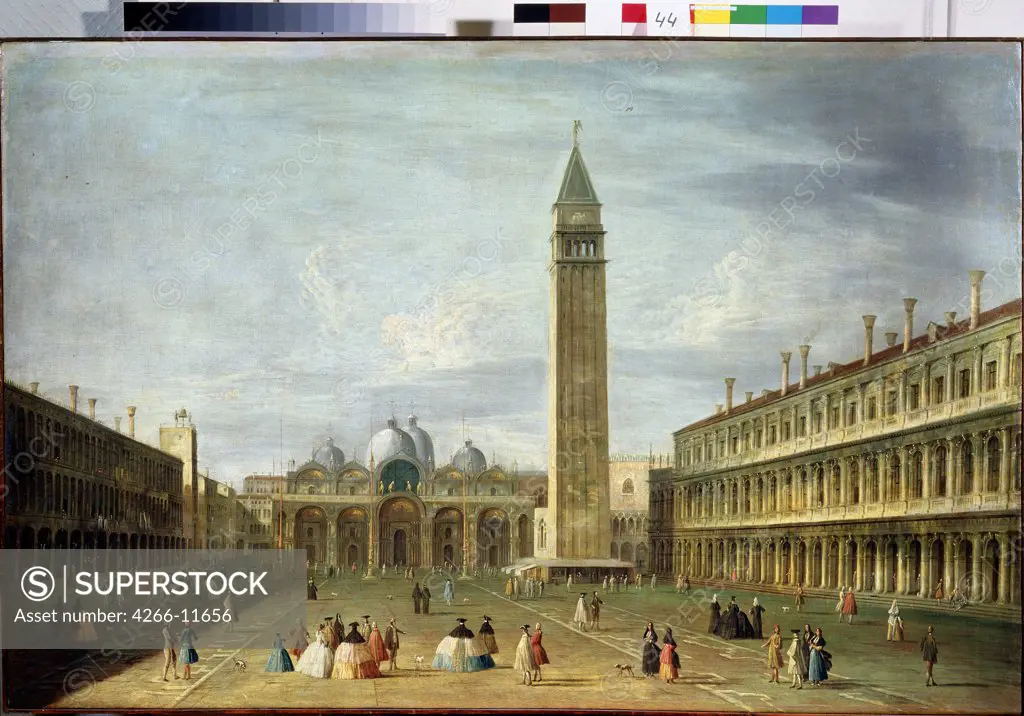 View of Saint Marco square by Francesco Tironi, oil on canvas, 1745-1797, 18th century, Russia, Moscow, State Museum Arkhangelskoye Estate 72x109