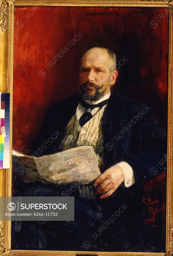 Portrait of Pyotr Stolypin by Ilya Yefimovich Repin, oil on canvas , 1910, 1844-1930, Russia, Saratov, State A. Radishchev Art Museum, 116x76
