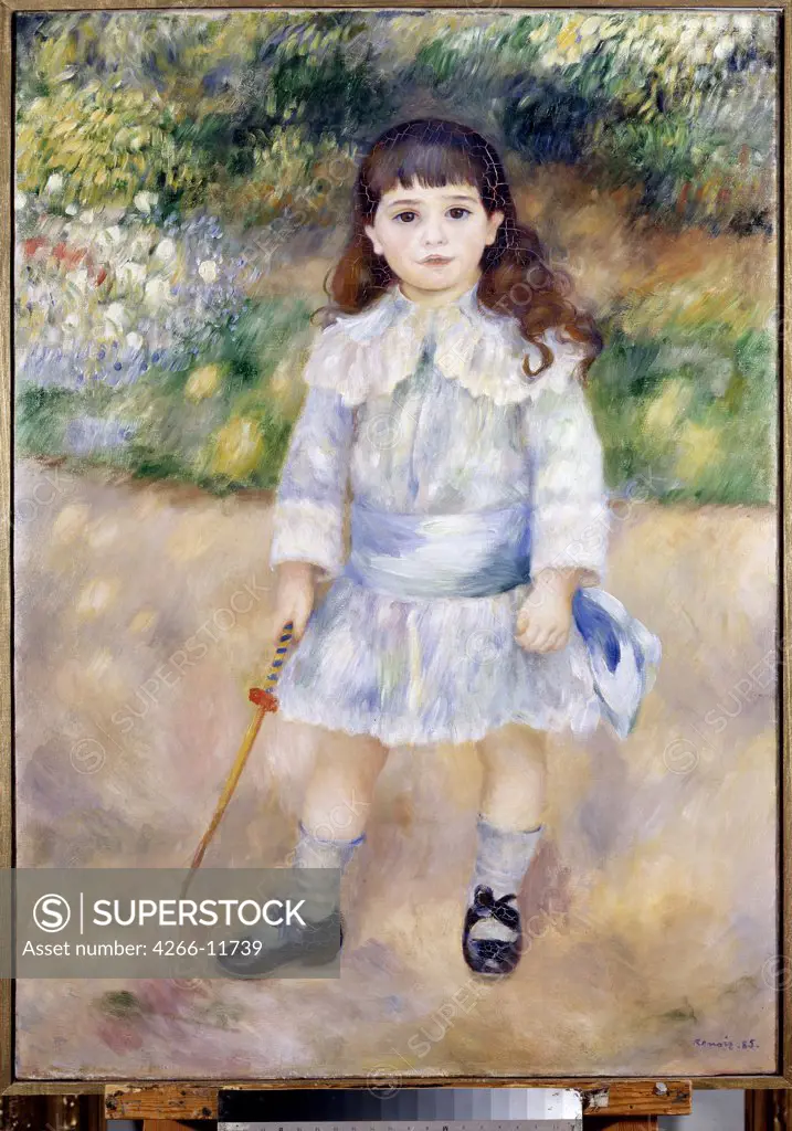 Portrait of girl by Pierre Auguste Renoir, oil on canvas , 1885, 1841-1919, Russia, St. Petersburg , State Hermitage, 105x75