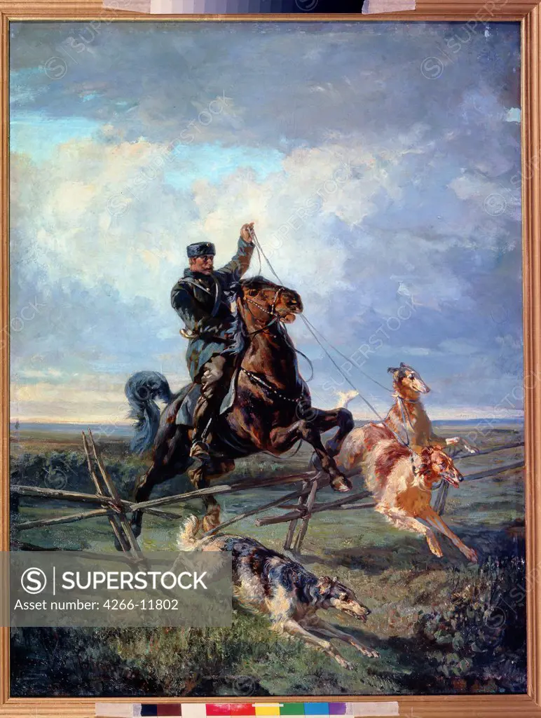 Hunting by Rudolf Ferdinandovich Frenz, oil on canvas, 1872, 1831-1918, Russia, St. Petersburg, State Russian Museum, 112x85, 5