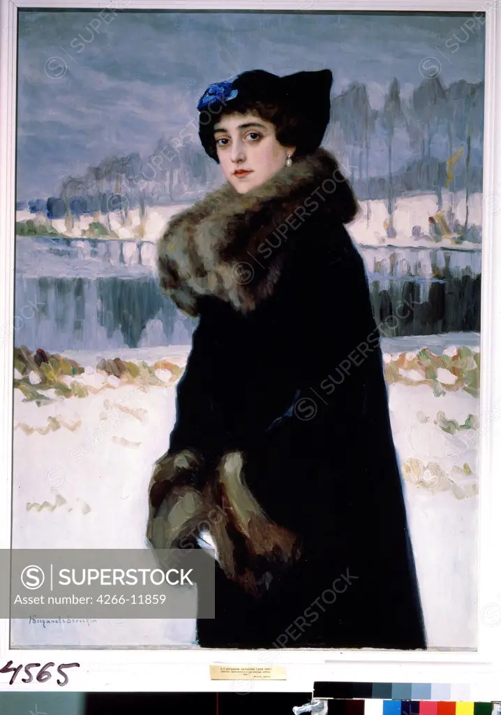 Portrait of Lyudmila Mesaksudi-Barash by Nikolai Petrovich Bogdanov-Belsky, tempera on canvas, 1918, 1868-1945, Russia, Tver, Regional Art Gallery