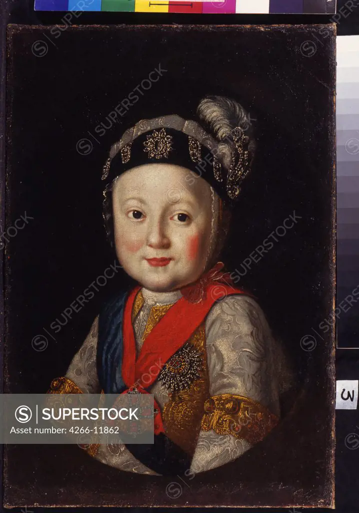 Portrait of russian duke as child by Russian master, oil on canvas, 18th century, Russia, Vologda, Regional Art Gallery, 54x37
