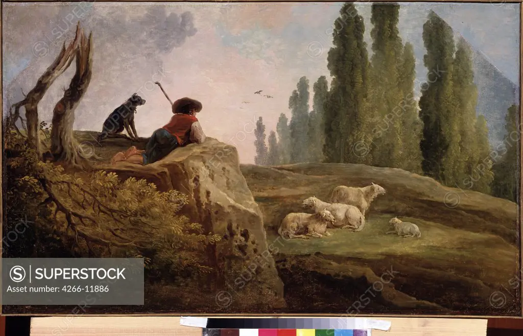 Shepherd by Hubert Robert, oil on canvas, 1733-1808, 18th century, Russia, Moscow, State Museum Arkhangelskoye Estate, 65x108, 5