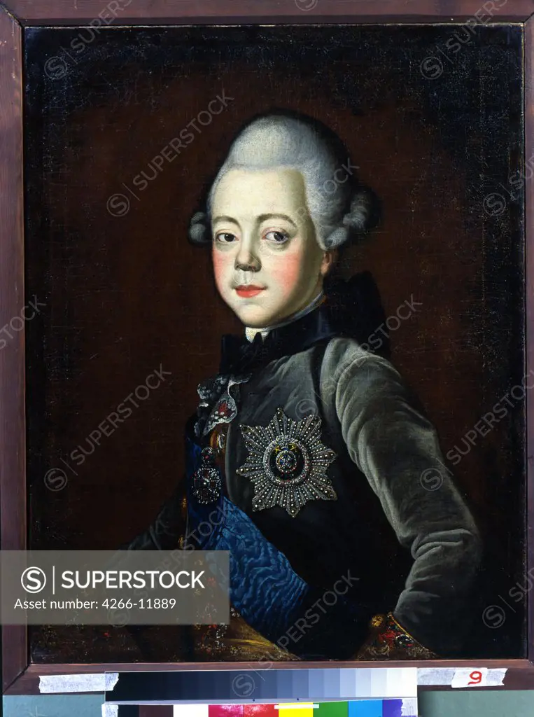 Portrait of Pavel Petrovich by Grigori Serdyukov, oil on canvas, 1770, 1744-1785, Russia, Rostov, State Open-air Museum Rostov Kremlin, 72x57, 6