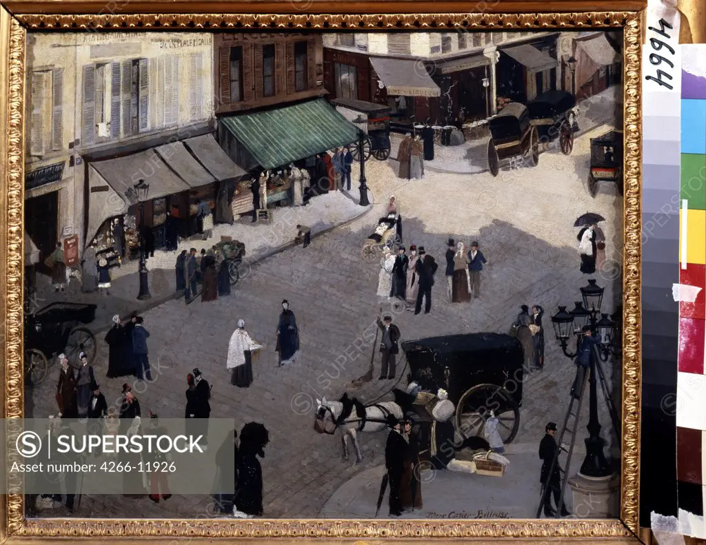 People on street by Pierre Carriere-Belleuse, oil on canvas, 1880s, 1851-1933, Russia, Moscow, State A. Pushkin Museum of Fine Arts, 38x46