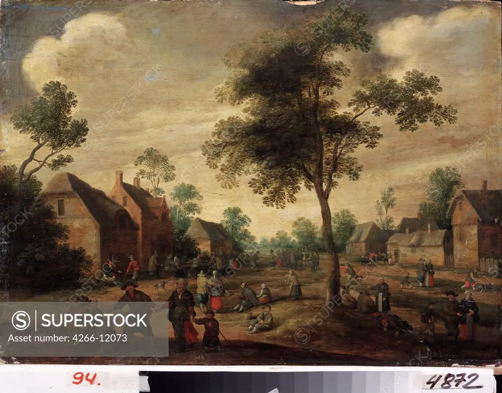 View of village by Jost Cornelisz Droochsloot, oil on wood, 1586-1666, Ukraine, Kharkov, State Art Museum, 46, 5x64