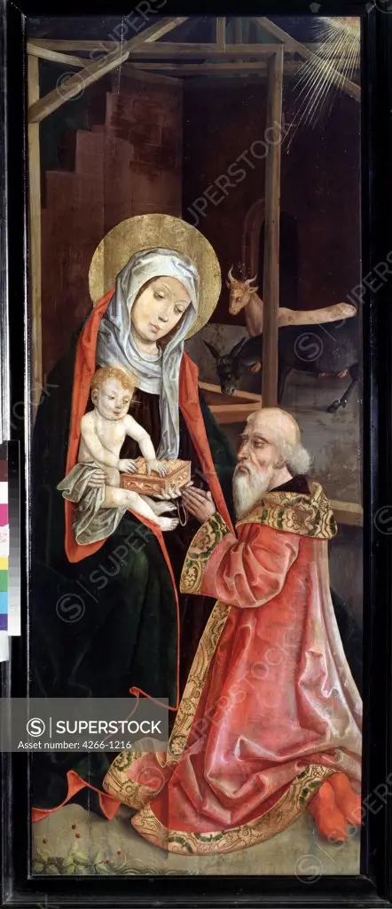 Holy family by Master of Switzerland, Oil on wood, Early 16th century, Russia, Moscow, State A. Pushkin Museum of Fine Arts, 158x66