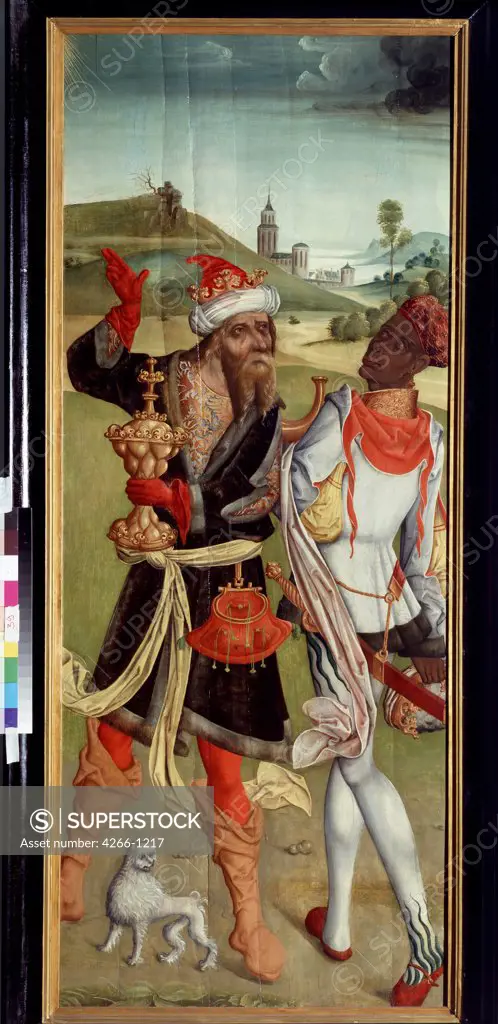 Two kings by Master of Switzerland, Oil on wood, Early16th cen., Early 16th century, Russia, Moscow, State A. Pushkin Museum of Fine Arts, 158x66