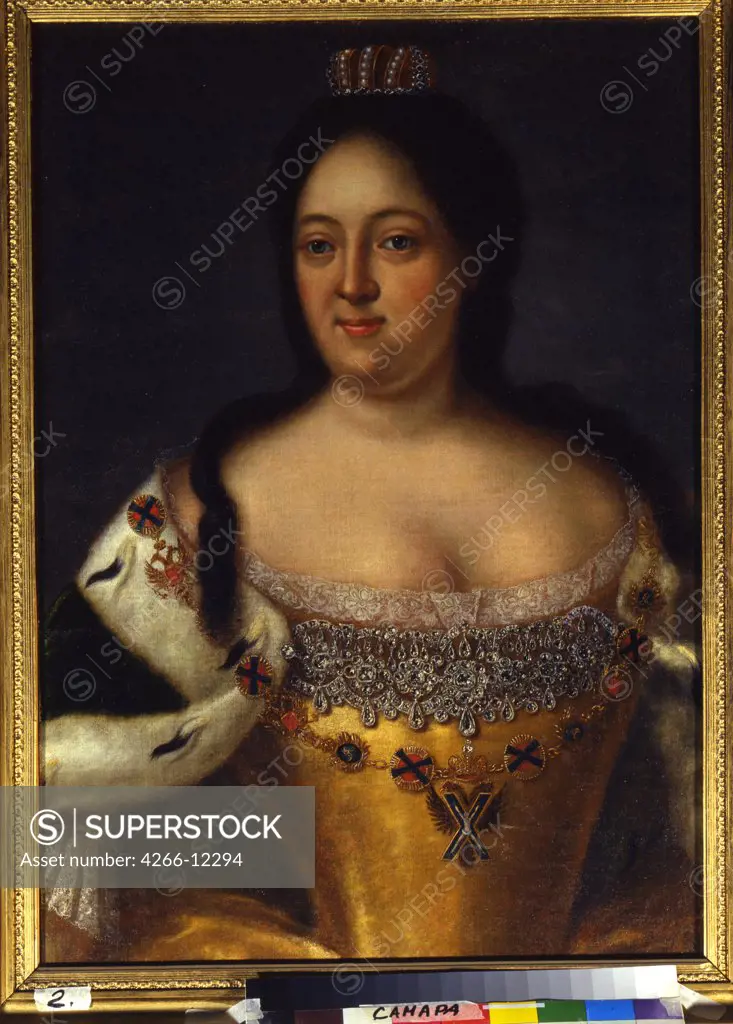 Portrait of Anna Ioannovna by Johann-Heinrich Wedekind, oil on canvas, 17th century, 18th century, 1674-1736, Russia, Samara, State Art Museum, 76x57