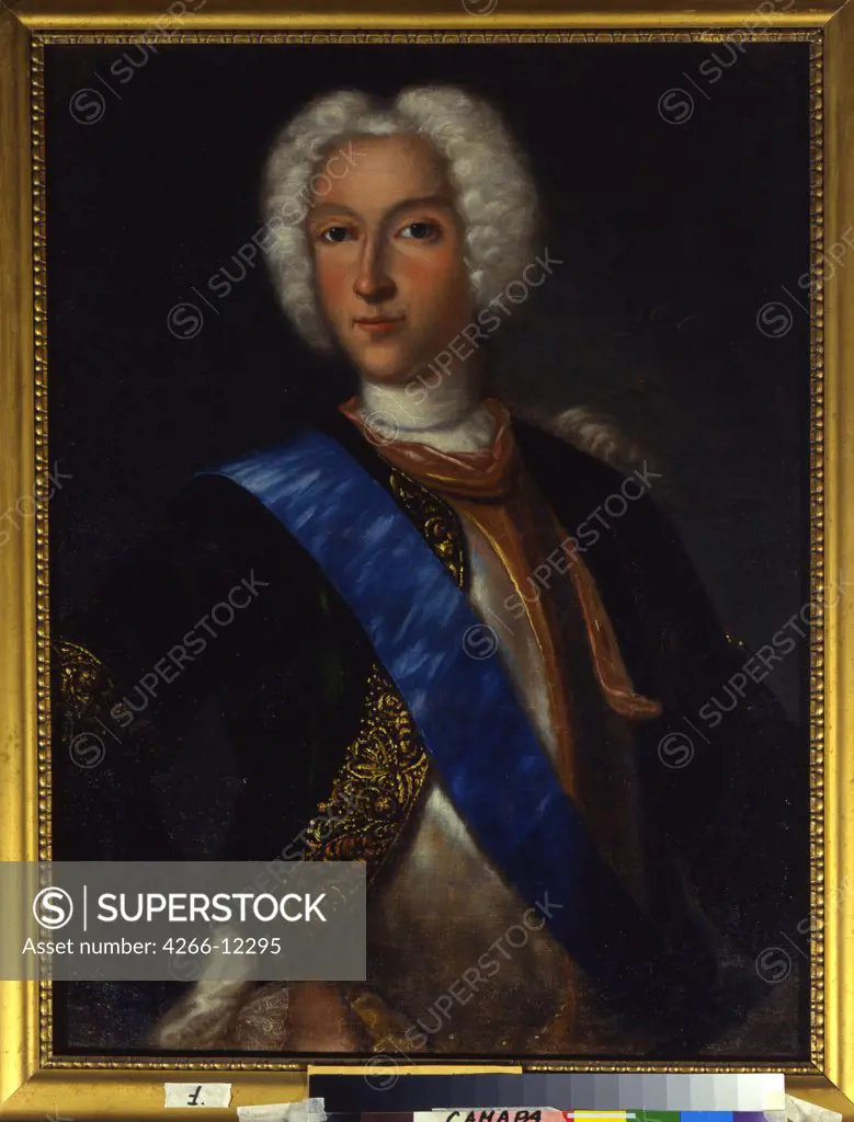 Portrait of Peter II by Johann-Heinrich Wedekind, oil on canvas, 17th century, 18th century, 1674-1736, Russia, Samara , State Art Museum, 77x58
