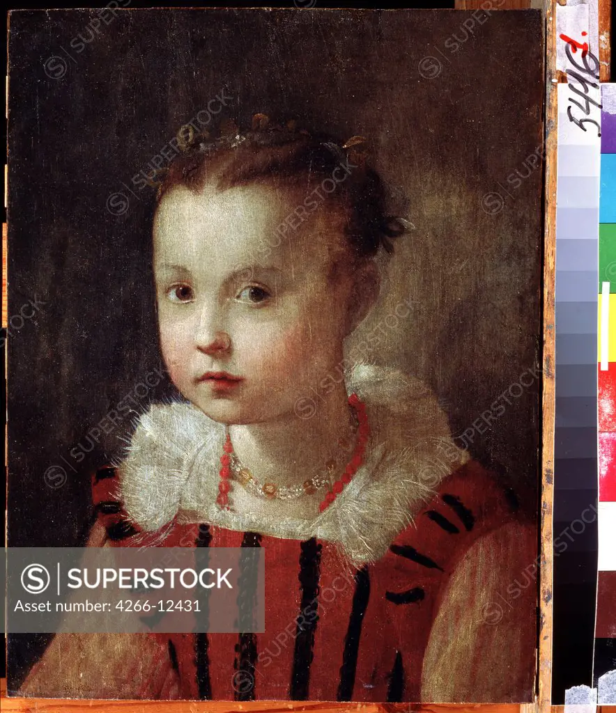 Portrait of young girl by Federigo Barocci, oil on wood, 1528-1612, Russia, Kursk, Regional Deineka Art Gallery, 39, 6x30, 5