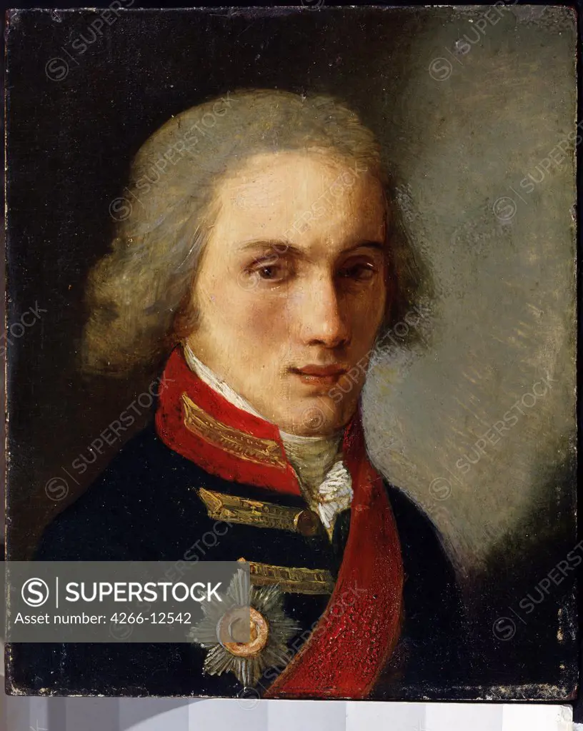 Portrait of Pyotr Vyazemsky by Salvatore Tonci, Oil on cardboard, 1756-1844, Russia, Moscow, State Central Literary Museum, 15, 7x13