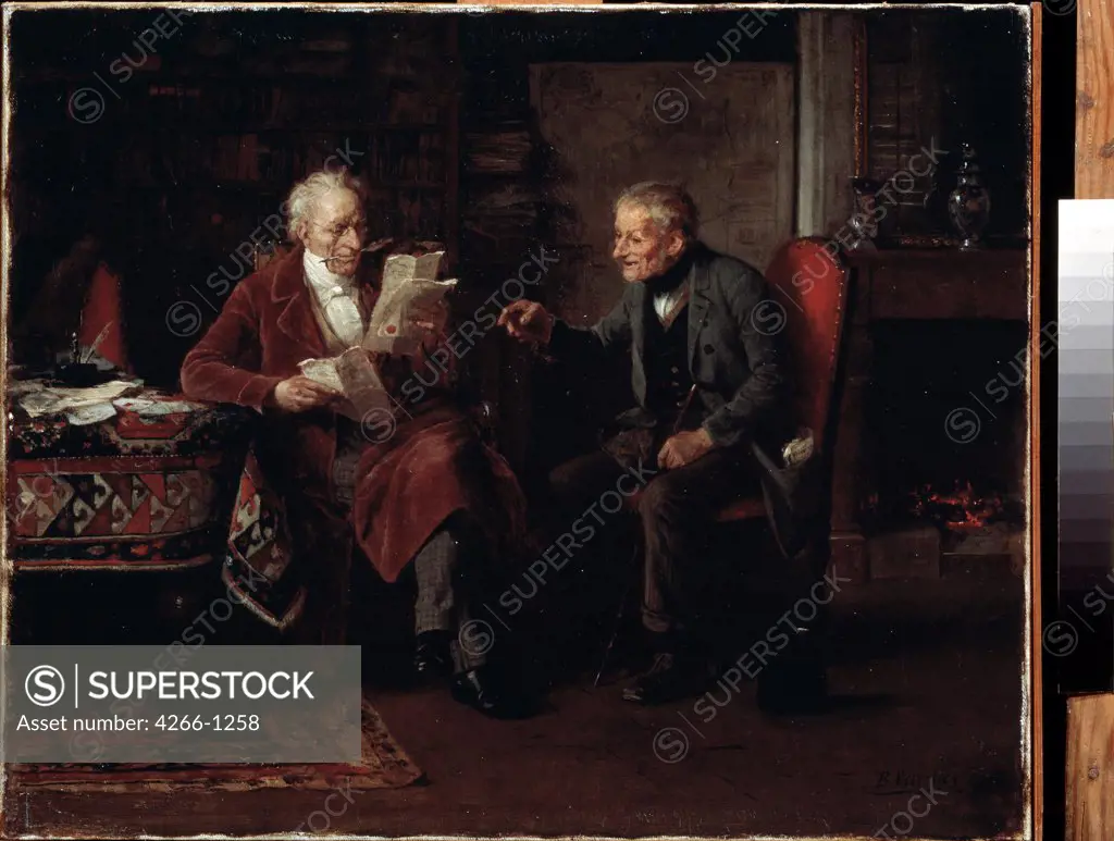 Lawyer's Office by Marc Louis Benjamin Vautier the Elder, oil on canvas, 1829-1898, 19th century, Russia, Moscow, State A. Pushkin Museum of Fine Arts, 36x43