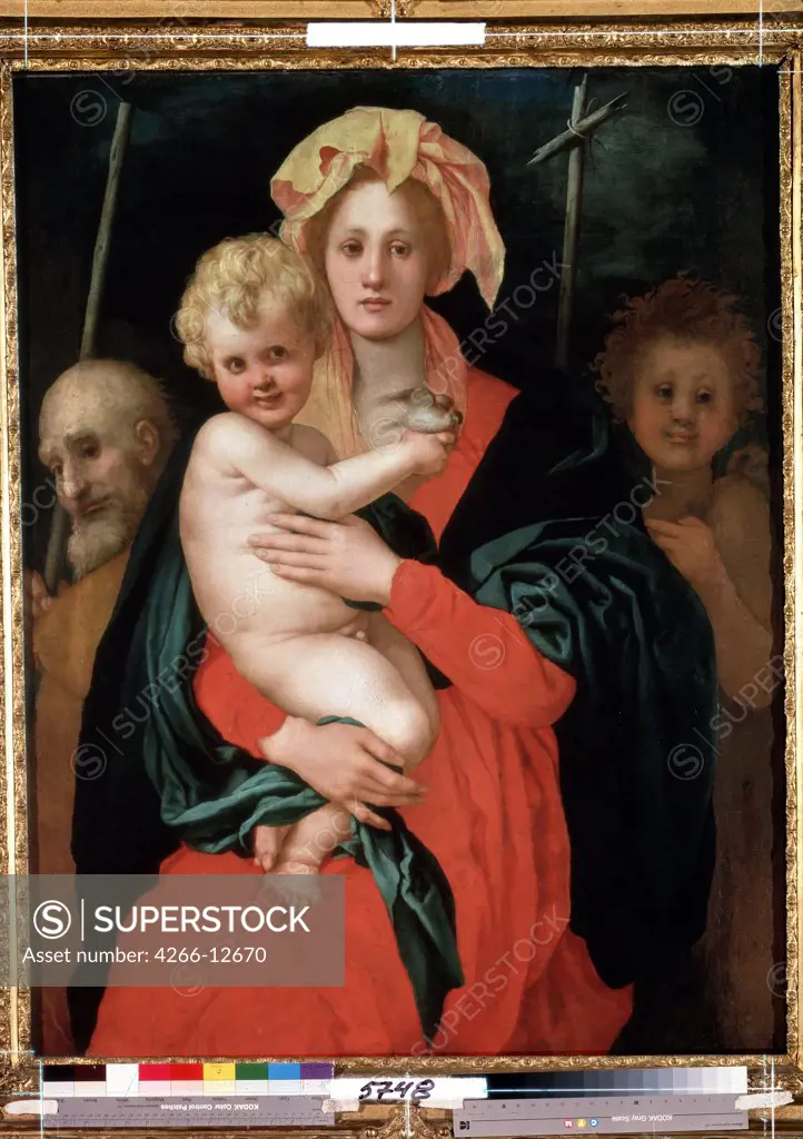 Virgin Mary with Jesus as infant by Pontormo, oil on canvas, 1520s, 1494-1557, Florentine School, Russia, St Petersburg, State Hermitage, 120x98, 5