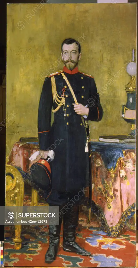 Portrait of emperor Nicholas II by Ilya Yefimovich Repin, oil on canvas, 1895, 1844-1930, Russia, St Petersburg, State Russian Museum, 210x107