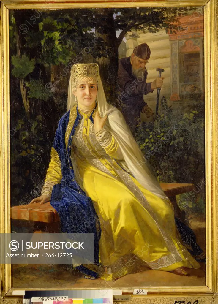 Portrait of tsarina by Nikolai Vasilyevich Nevrev, oil on canvas, 1880s, 1830-1904, Russia, State Museum Abramtsevo Estate, 111x80