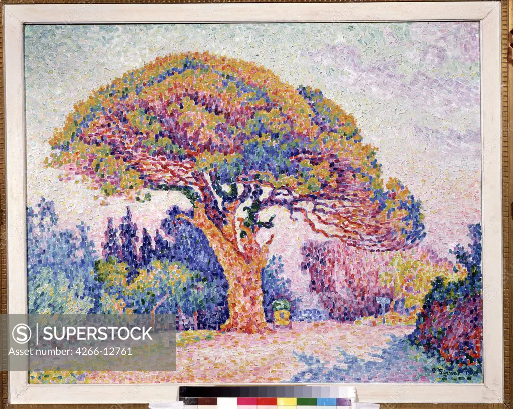 Pine tree at Saint Tropez by Paul Signac, oil on canvas, 1909 Postimpressionism France, 1863-1935, Russia, Moscow, State A. Pushkin Museum of Fine Arts, 72x92