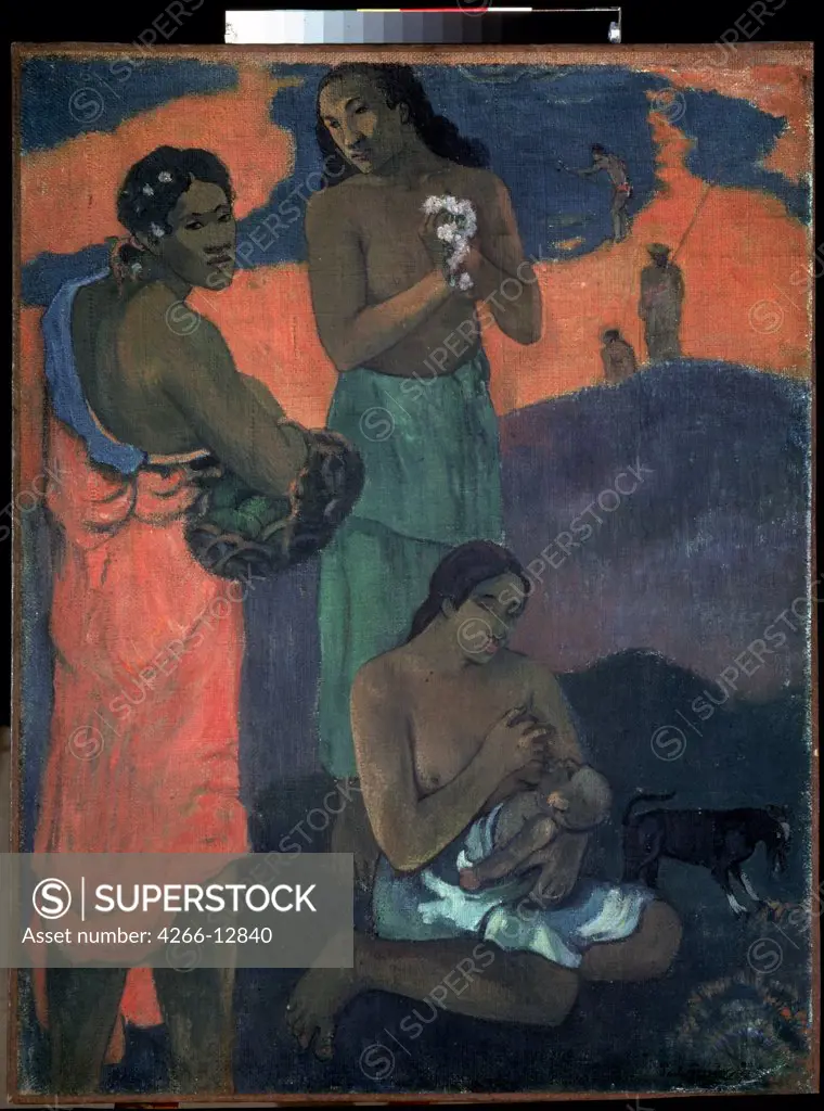 Woman nursing baby, by Paul Eugene Henri Gauguin, oil on canvas, 1899, 1848-1903, Russia, St. Petersburg , State Hermitage, 95, 5x73, 5