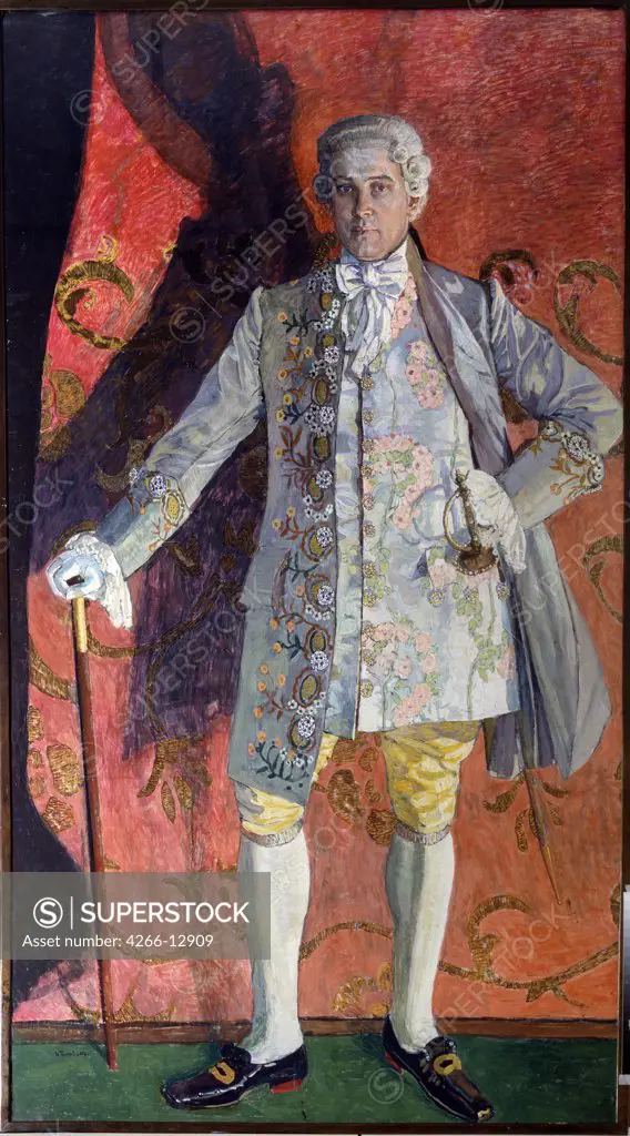 Chevalier des Grieux by Alexander Yakovlevich Golovin, Tempera on canvas, 1909, 1863-1930, Russia, Moscow, State Central A. Bakhrushin Theatre Museum, 116x210