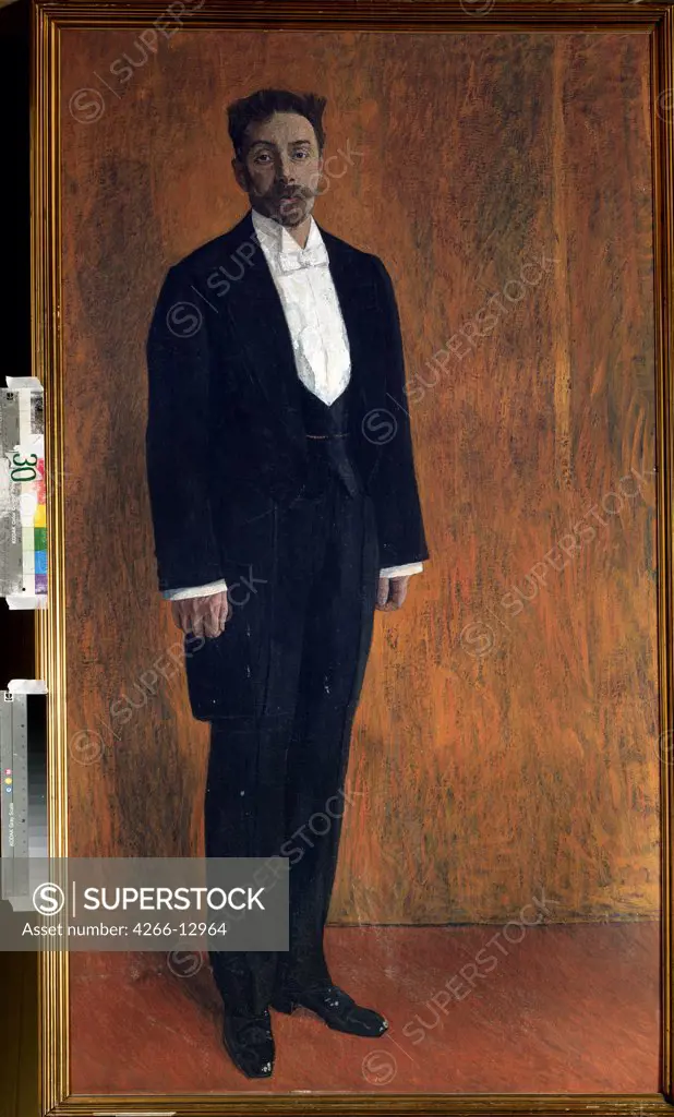 Portrait of Alexander Scriabin by Alexander Yakovlevich Golovin, Gouache, pastel on cardboard, 19th century - Early 20th century, 1863-1930, Russia, Moscow, State Central M. Glinka Museum of Music, 185x103