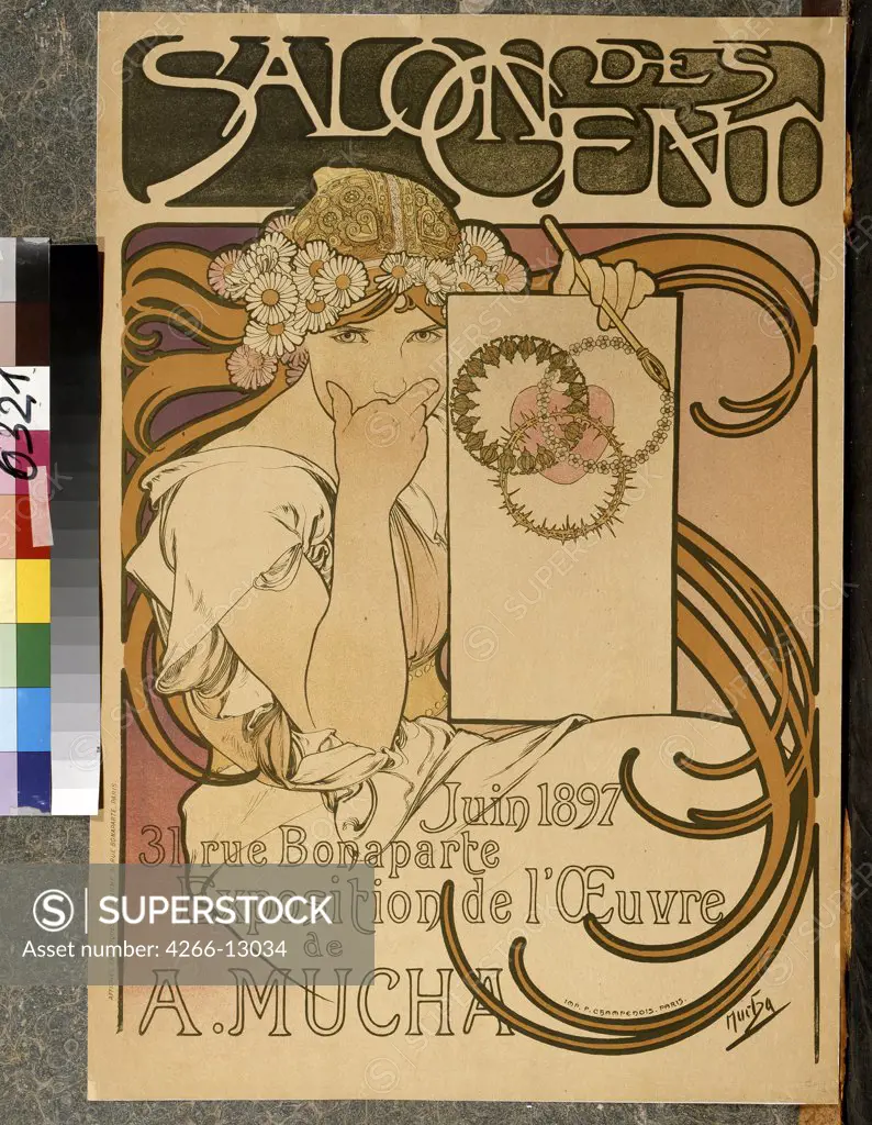 Poster by Alfons Marie Mucha, colour lithograph, 1897, 1860-1939, Russia, Moscow, State Pushkin Museum of Fine Art, 63x43