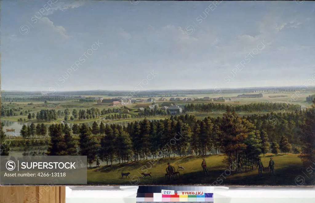 Landscape by Johann Jakob Mettenleiter, Oil on canvas, 1790s, 1750-1825, Russia, St. Petersburg, State Open-air Museum Palace Gatchina, 84, 5x142