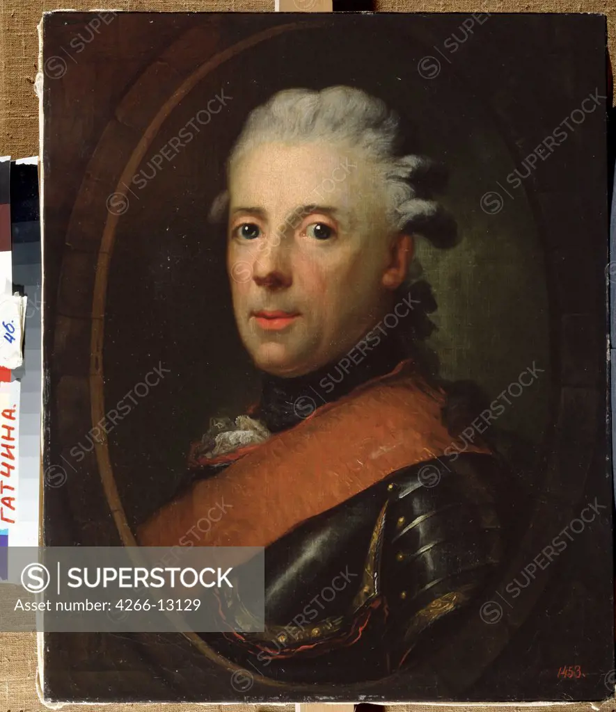 Portrait of Prince Henry of Prussia by Anton Graff, Oil on canvas, 18th century, 1736-1813, Russia, St. Petersburg, State Open-air Museum Palace Gatchina, 55x45