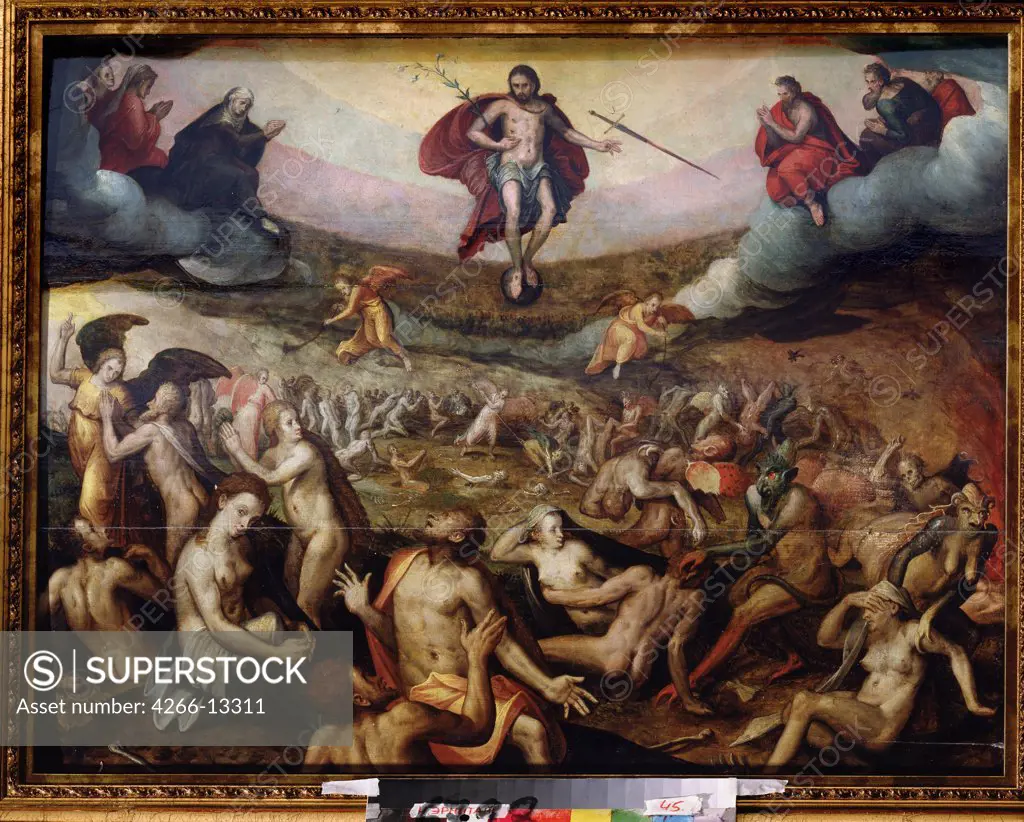 Last Judgment by German master, Oil on wood, 16th century, Private Collection 74x95
