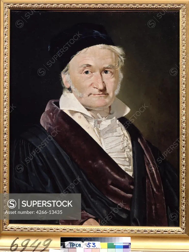 Portrait of Carl Friedrich Gauss by Christian Albrecht Jensen, oil on canvas, 1840, 1792-1870, Russia, Moscow, State A. Pushkin Museum of Fine Arts, 66x52