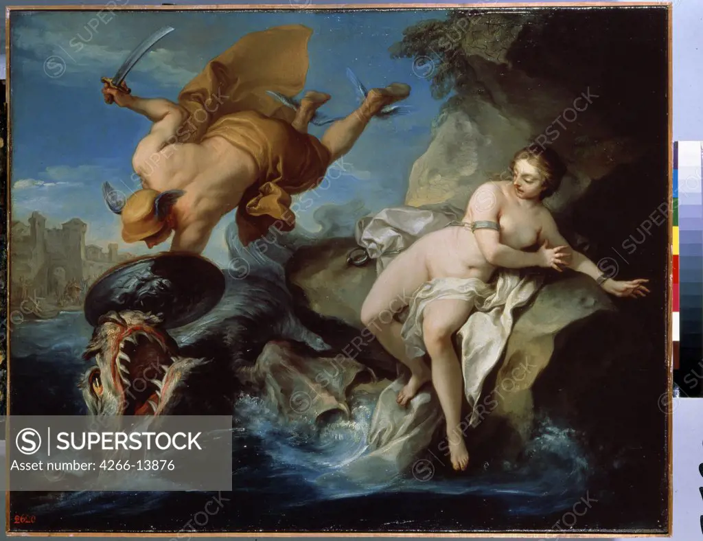Perseus and Andromeda by Carle Van Loo, Oil on canvas, 1705-1765, Russia, St. Petersburg, State Hermitage, 72, 5x91