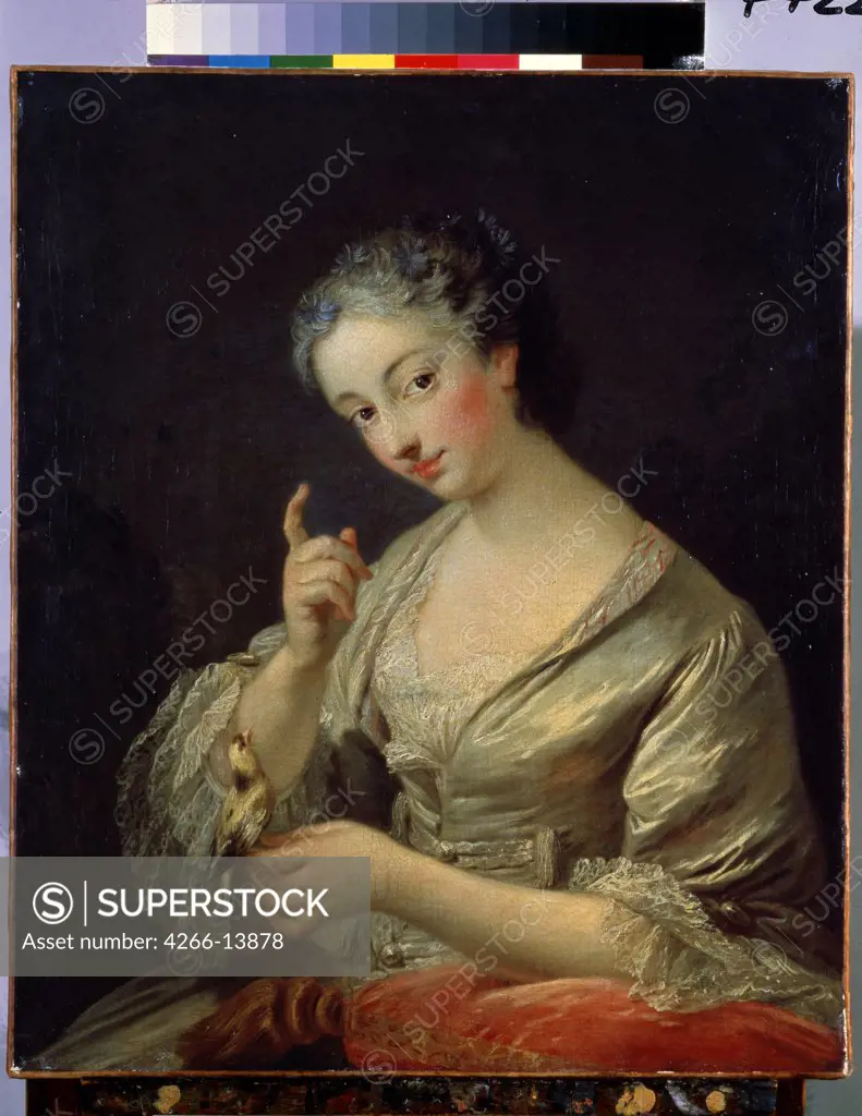 Portrait of woman by Louis Michel Van Loo, Oil on canvas, 1707-1771, Russia, St. Petersburg, State Hermitage, 64x53, 5