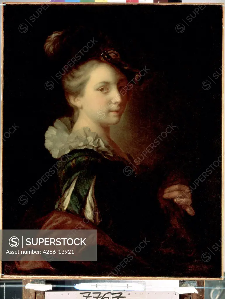 Portrait of actress by Alexis Grimou, oil on canvas, 1730s, 1678-1733, Russia, St. Petersburg, State Hermitage, 74x59