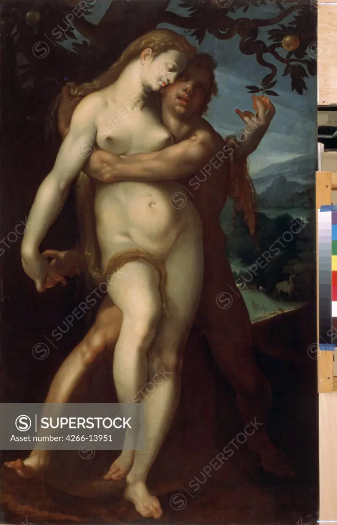 Adam and Eve by Bartholomeus Spranger, oil on wood, 1546-1611, Lativa, Riga, State Museum of Foreign Art of Republic Latvia, 137, 7x81, 3