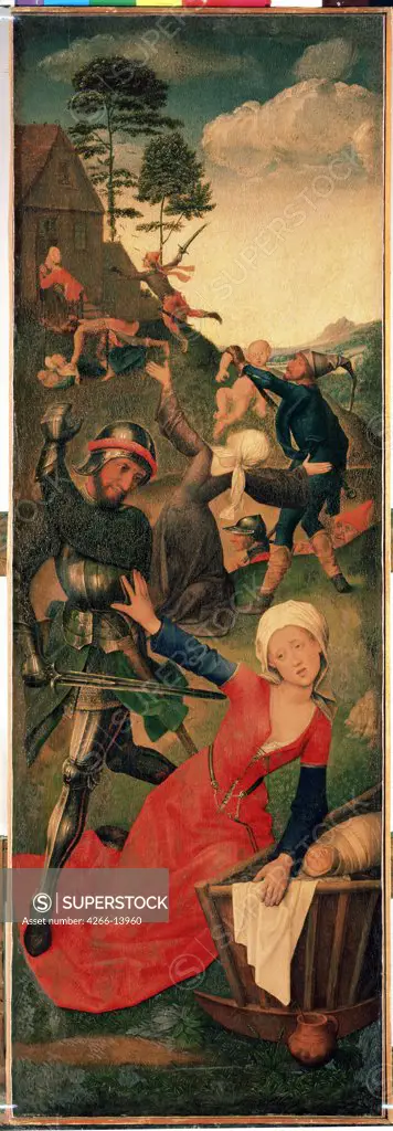 Massacre Of Innocents by Hugo van der Goes, oil on canvas, 1435-1482, Russia, St. Petersburg, State Hermitage, 96, 2x31, 7