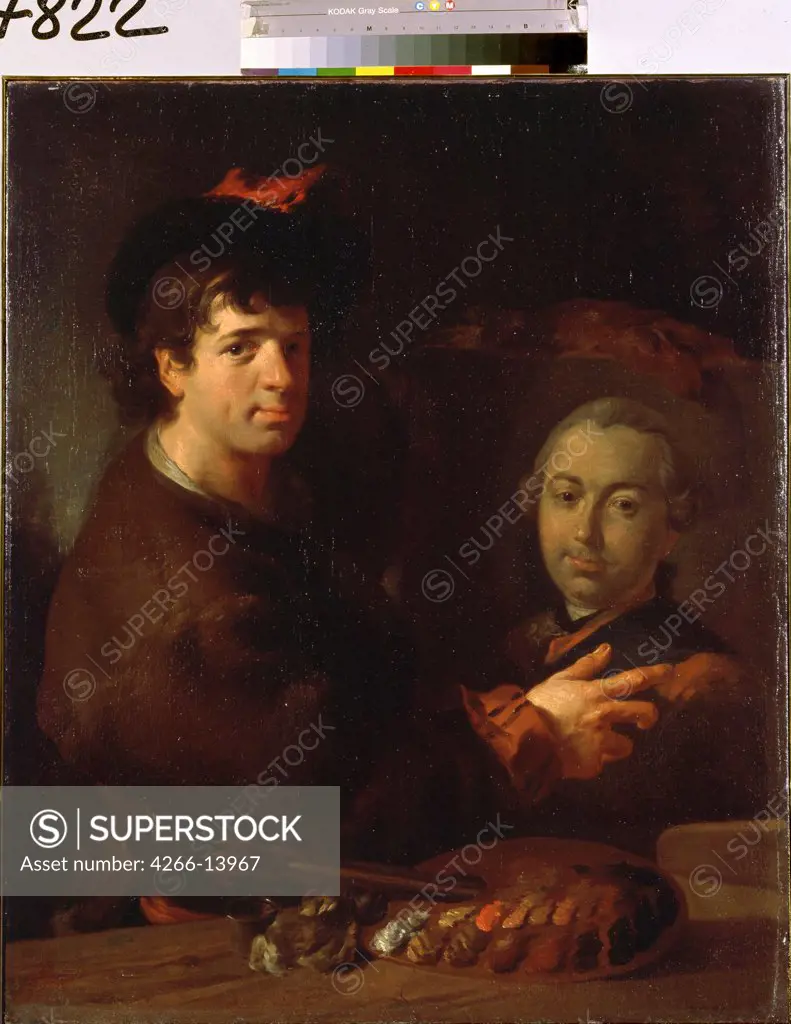 Self-portrait by Jean Louis de Velly, oil on canvas, 1730-1809, 18th century, Russia, St. Petersburg, State Hermitage, 96x80